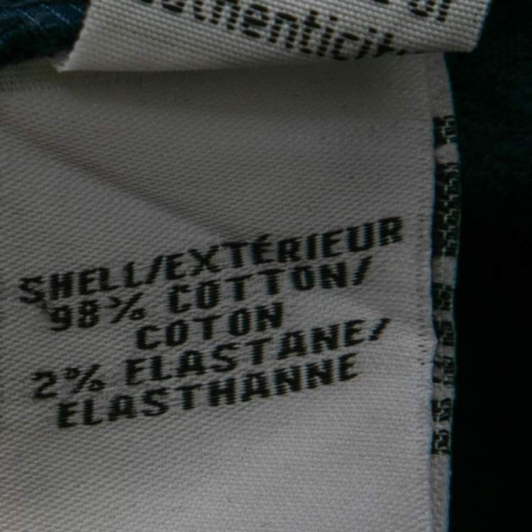 Pre Owned Diane von Furstenberg Navy Blue Textured Cotton Cropped Tapered Trousers S