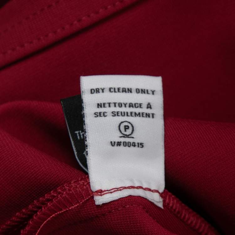 Pre Owned Diane Von Furstenberg Red Stretch-Knit Pencil Skirt L  