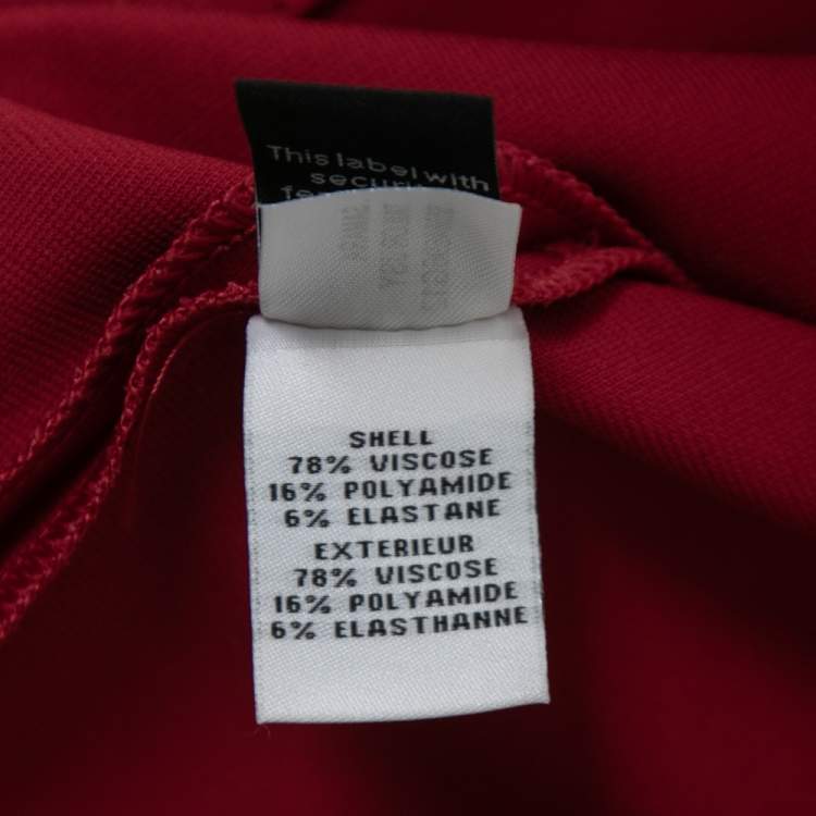 Pre Owned Diane Von Furstenberg Red Stretch-Knit Pencil Skirt L  