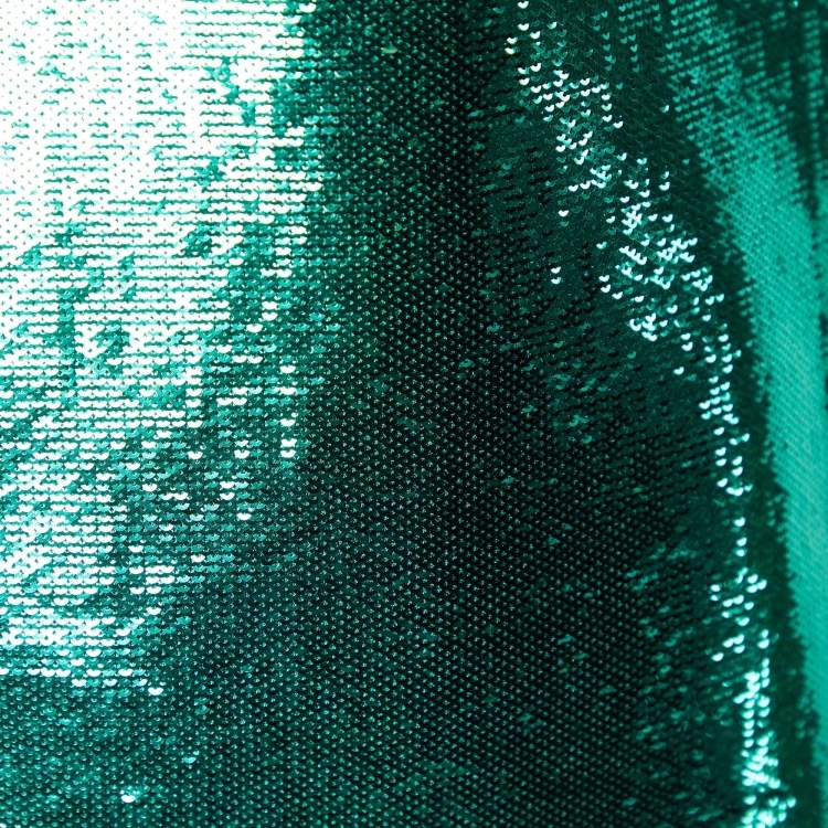 Pre Owned Diane von Furstenberg Green Sequined Tank Top P