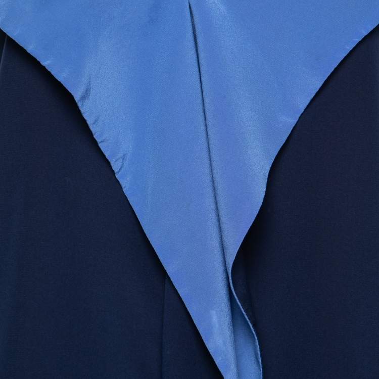 Pre Owned Diane von Furstenberg Blue Silk Sleeveless Top XS