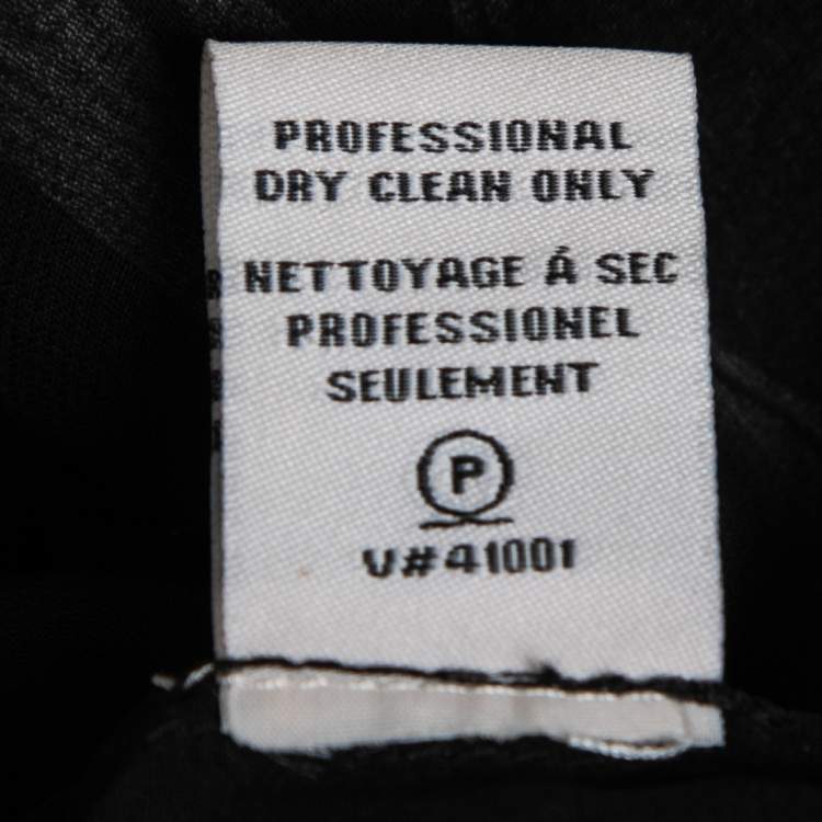 Pre Owned Diane Von Furstenberg Black Marble Print Silk Keyhole Detail Blouse S