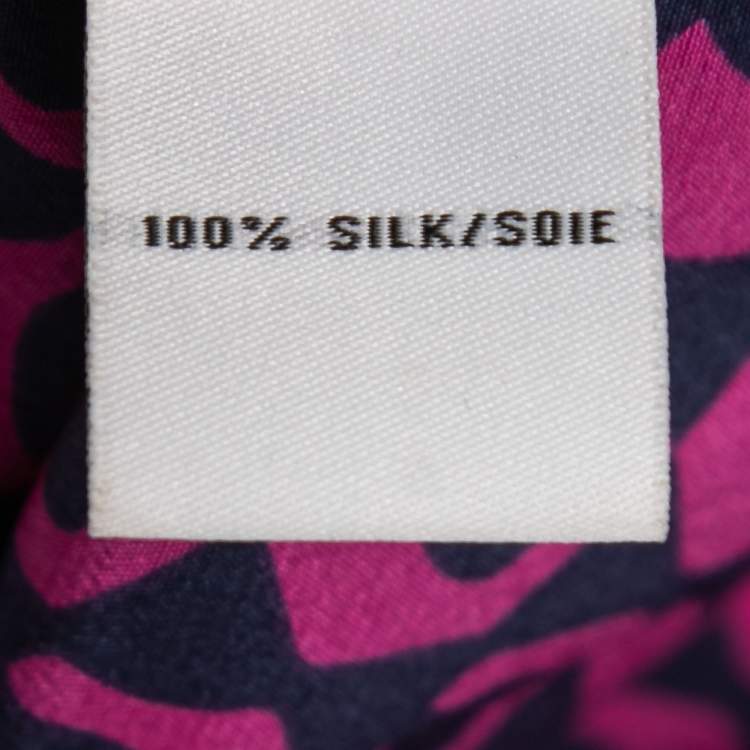 Pre Owned Diane Von Furstenberg Pink Lorelei Print Silk Shirt L