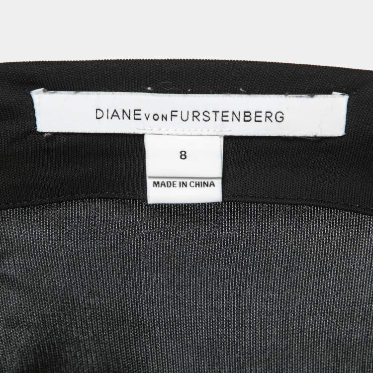 مملوكة مسبقًا Diane von Furstenberg Black Jersey Wrap Dress M