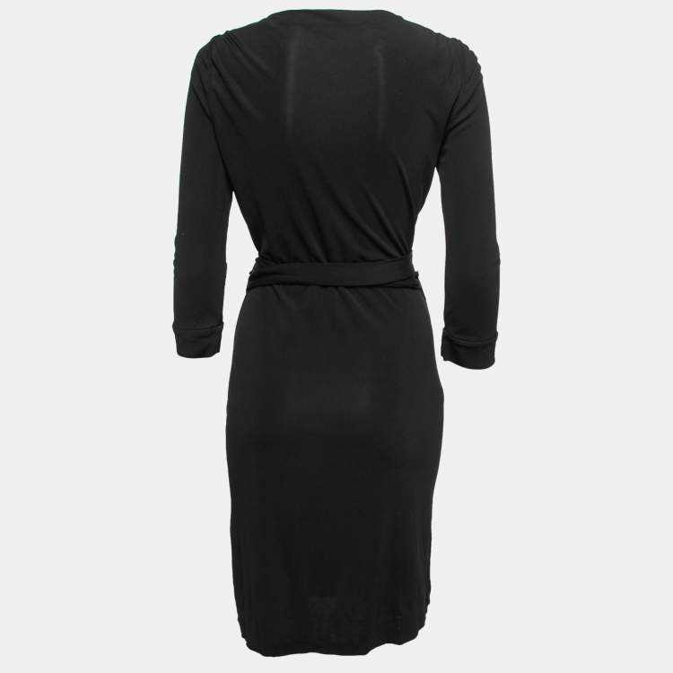 مملوكة مسبقًا Diane von Furstenberg Black Jersey Wrap Dress M