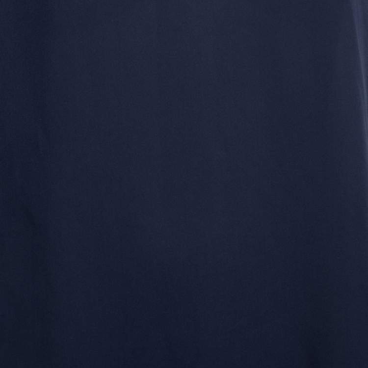 Pre Owned Diane Von Furstenberg Navy Blue Silk Maggy Blouse M