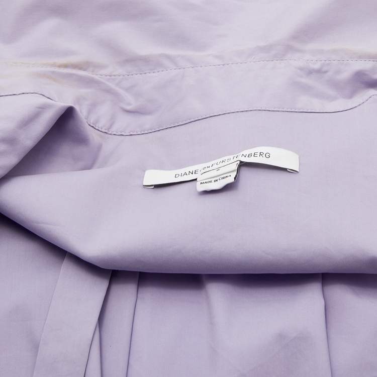 Pre Owned Diane von Furstenberg Lilac Cotton Robin Wrap Dress M