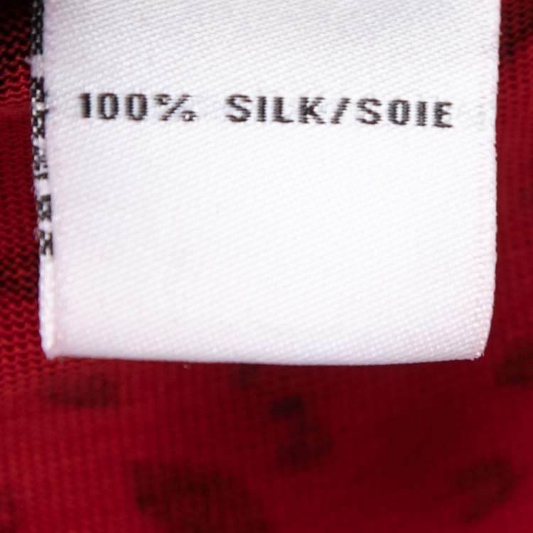 مملوكة مسبقًا Diane von Furstenberg Red Abstract Print Stretch Silk Wrap Dress S