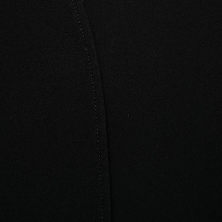 Pre Owned Diane Von Furstenberg Black Crepe Asymmetrical Cropped Jacket S