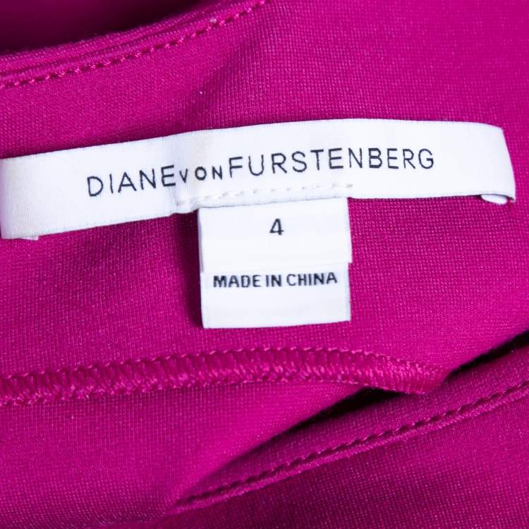 Pre Owned Diane von Furstenberg Pink Knit Capreena Mini Dress S