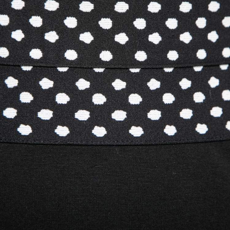 Pre Owned Diane Von Furstenberg Black Knit Dotted Waistband Detail Elsa Skirt M