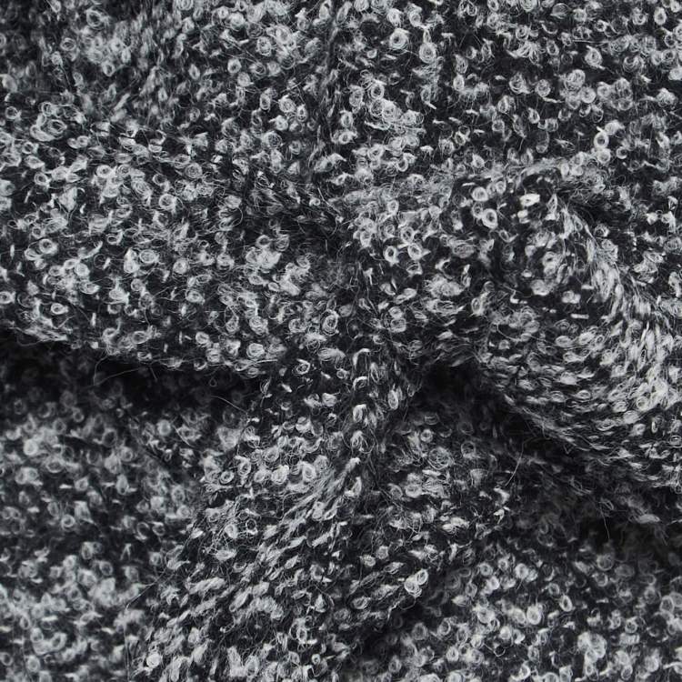 Pre Owned Diane von Furstenberg Grey Boucle Wool Belted Cropped Coat S