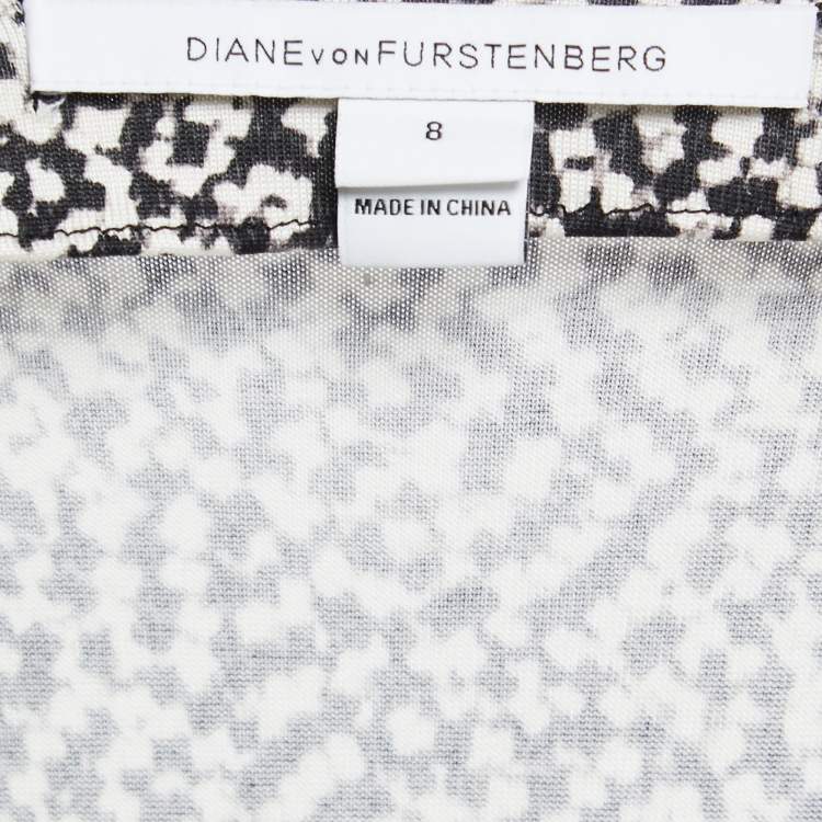 Pre Owned Diane Von Furstenberg  Multicolor Printed Silk Wrap Dress M
