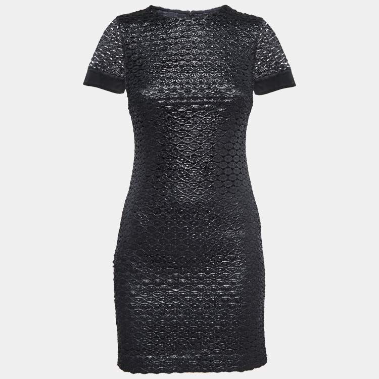 Diane Von Furstenberg Metallic Black Lace New Cindy Dress XS Diane Von ...