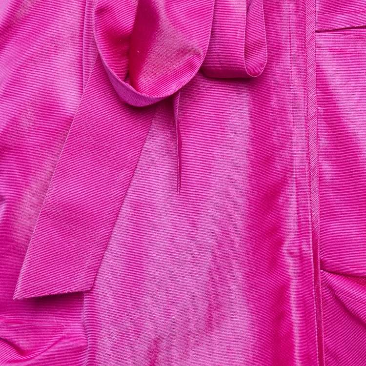 Pre Owned Diane Von Furstenberg Pink Silk Ruffled Victorie Wrap Dress S