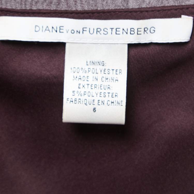مملوكة مسبقًا Diane Von Furstenberg Deep Purple Pleated Chiffon Wrap Maxi Dress M