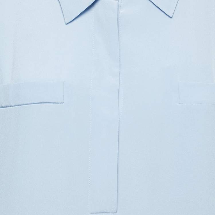 Pre Owned Diane Von Furstenberg Tricolor Short Sleeve Oversized Shirt Dress XS/S