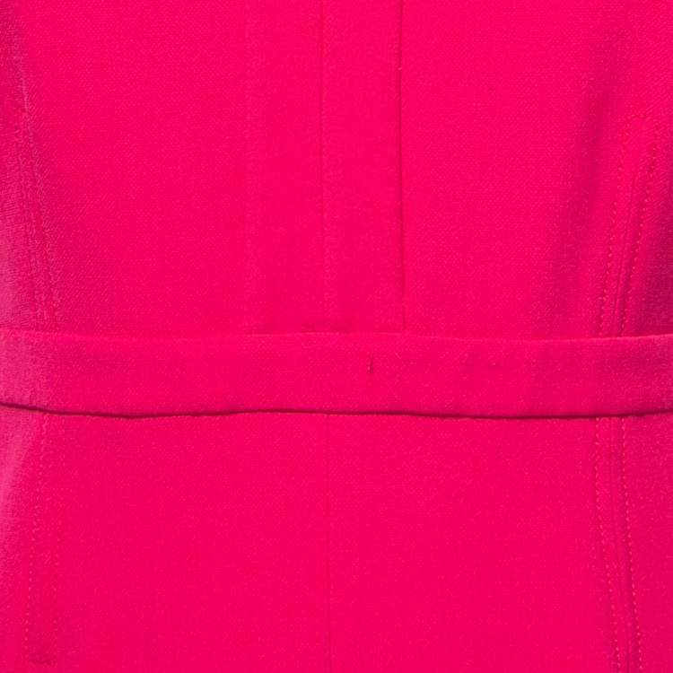Pre Owned Diane Von Furstenberg Pink Knit V-Neck Midi Dress S