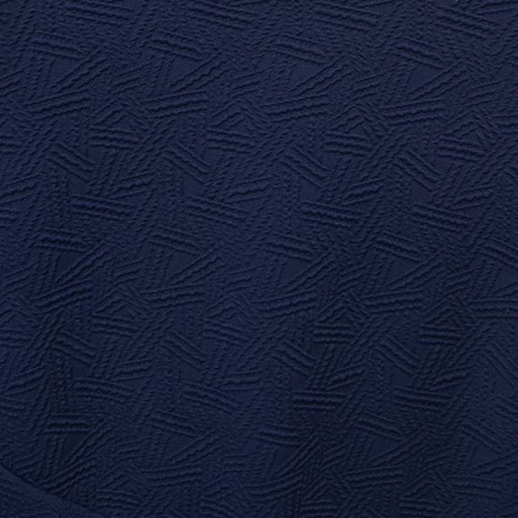 Pre Owned Diane Von Furstenberg Blue Textured Jersey Ruched Midi Dress S