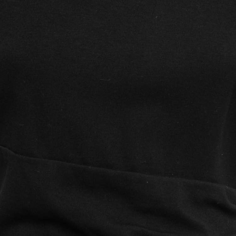 Pre Owned Diane Von Furstenberg Black Jersey Ruched Midi Dress S