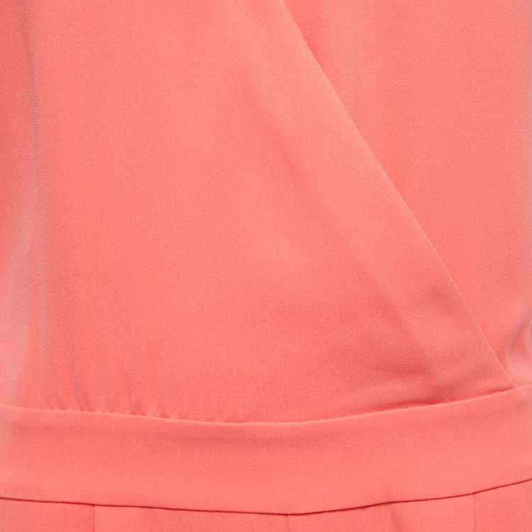 Pre Owned Diane Von Furstenberg Coral Pink Crepe Emerson Romper S