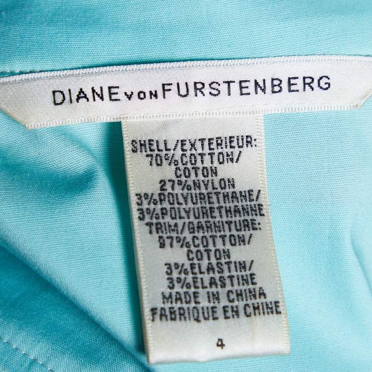 Pre Owned Diane Von Furstenberg Multicolor Striped Cotton Belted Midi Dress S
