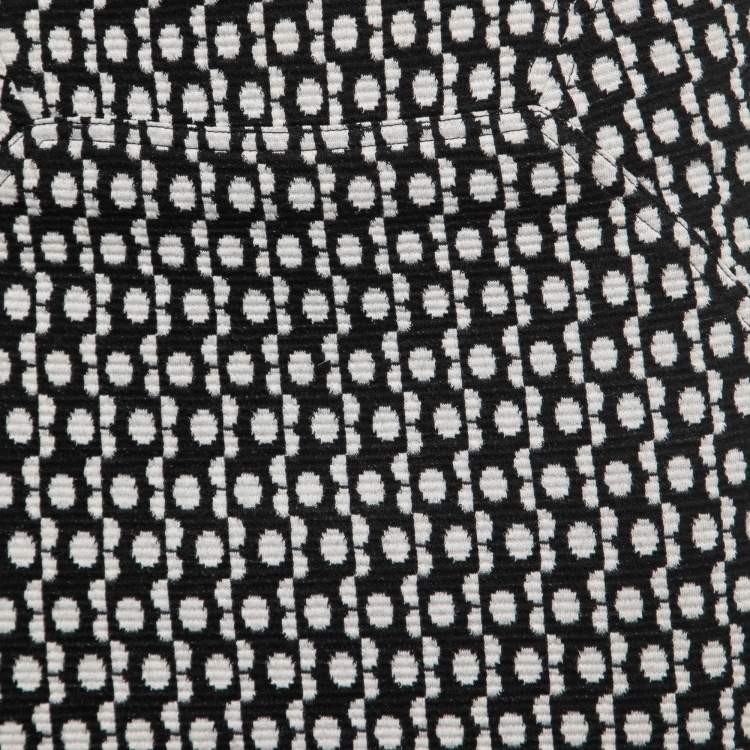 Pre Owned Diane von Furstenberg Black Wool Jacquard Kawa Mini Skirt S
