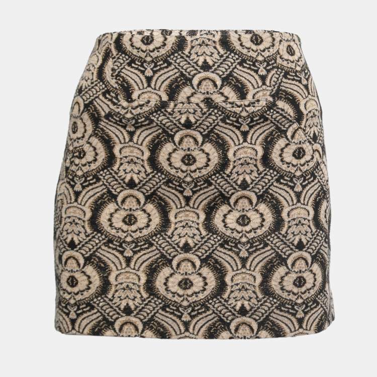 Diane von Furstenberg Black Lurex Wool Jacquard Kawa Mini Skirt S Diane ...