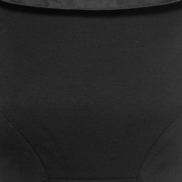 Pre Owned Diane Von Furstenberg Black Wool Sleeveless Pansy Dress S
