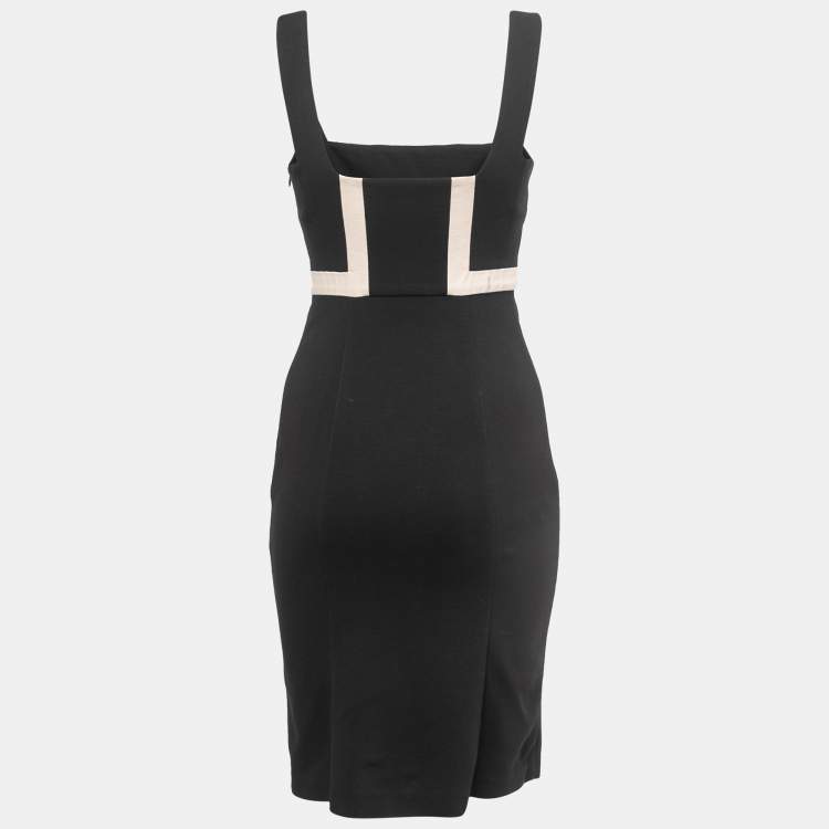 Pre Owned Diane Von Furstenberg  Black Knit Sleeveless Tai Midi Dress S