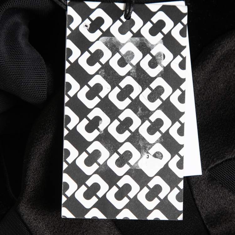 Pre Owned Diane Von Furstenberg Black Crepe Floral Detail Sleeveless Midi Dress S