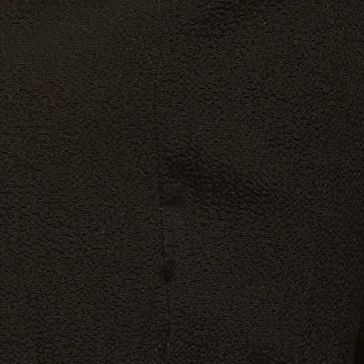 Pre Owned Diane Von Furstenberg Black Crepe Long Sleeve Jumpsuit S