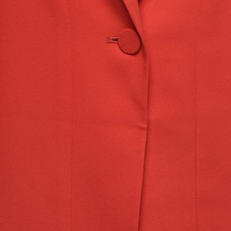 Pre Owned Diane Von Furstenberg Red Crepe Single-Button Blazer XL