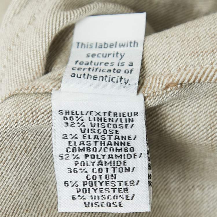 Pre Owned Diane Von Furstenberg Grey Linen Blend Open Front Belted Coat XL