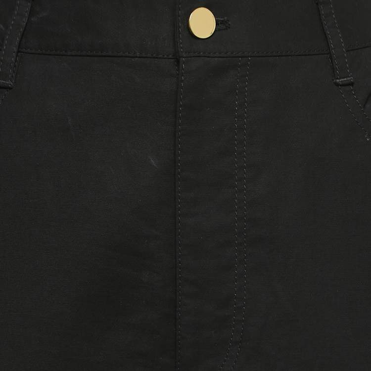 Pre Owned Diane Von Furstenberg Black Cotton Cropped Trousers M