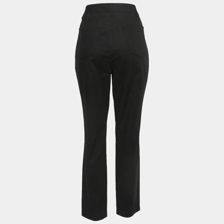 Pre Owned Diane Von Furstenberg Black Cotton Cropped Trousers M