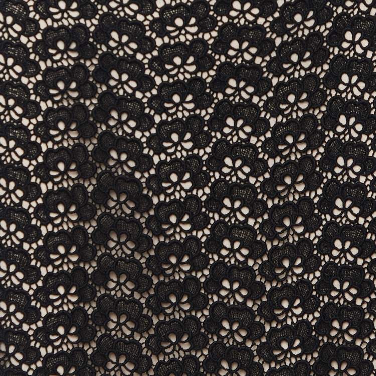 Pre Owned Diane Von Furstenberg Black Stevia Acorn Lace Mini Skirt L