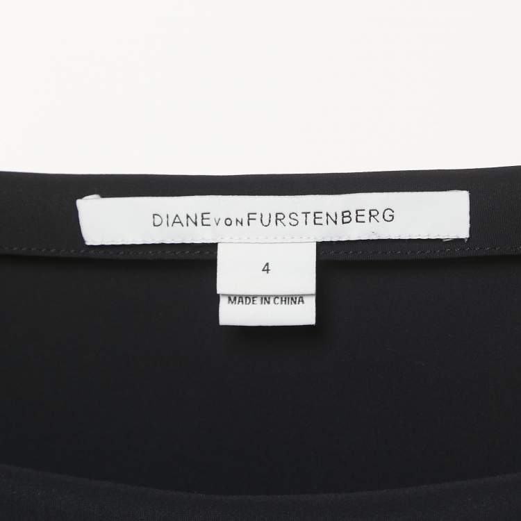 مملوكة مسبقًا Diane Von Furstenberg Black Nylon Sleeveless Midi Dress S