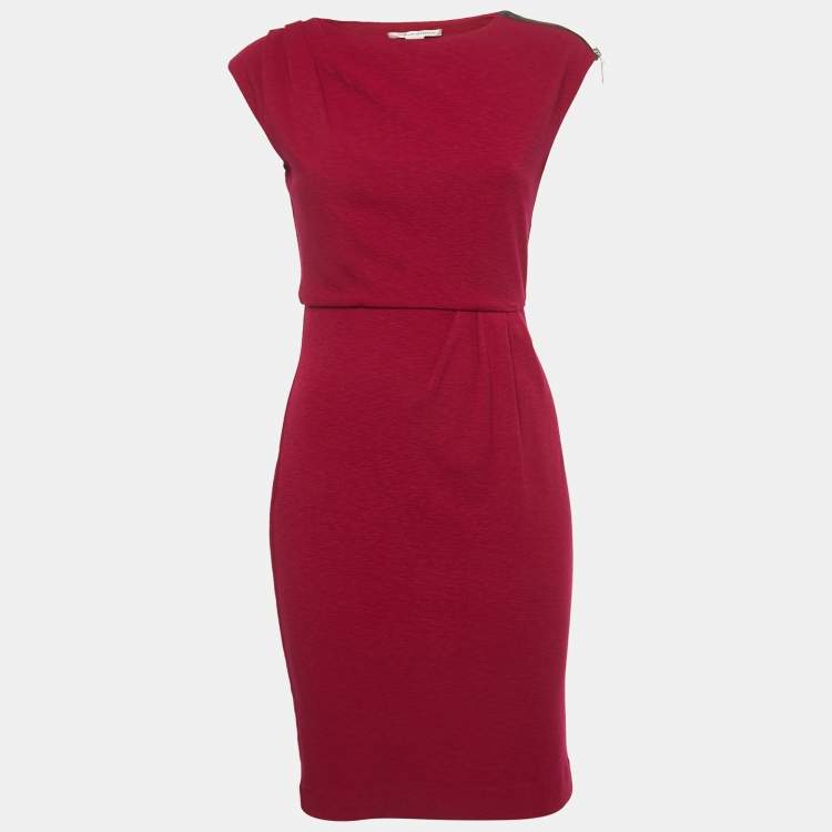 Pre Owned Diane Von Furstenberg Pink Knit Draped Sleeveless Mini Dress S
