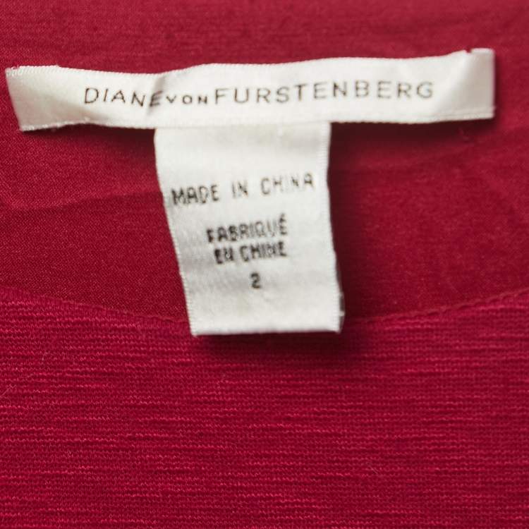 Pre Owned Diane Von Furstenberg Pink Knit Draped Sleeveless Mini Dress S