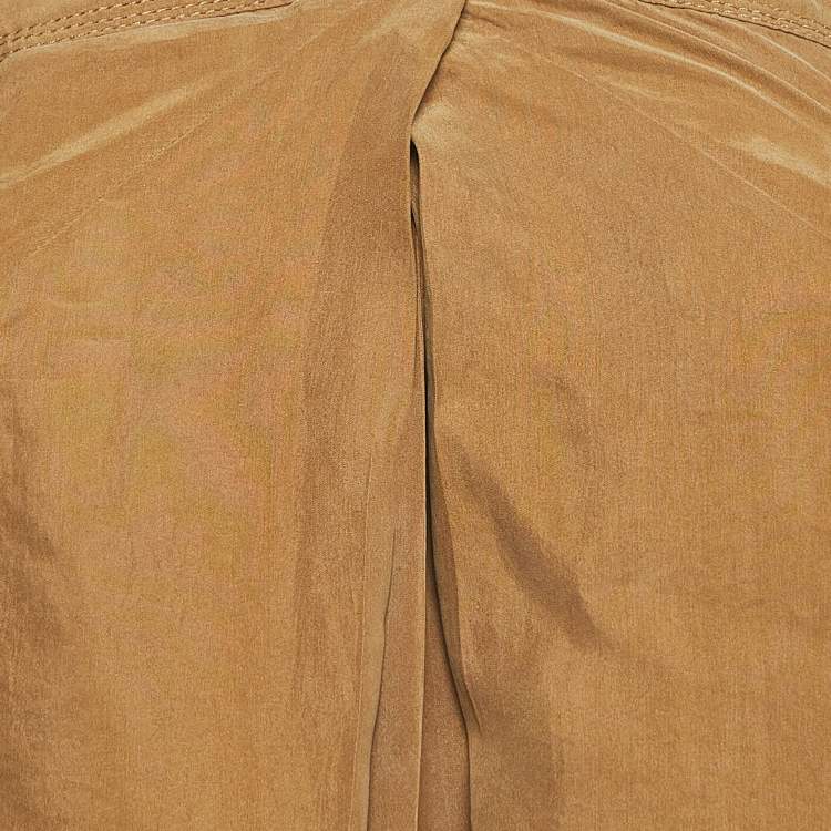 Pre Owned Diane Von Furstenberg Brown Silk Maui Strappy Midi Dress S