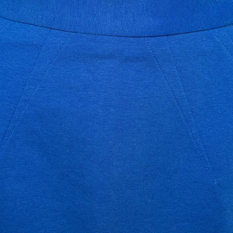 Pre Owned Diane Von Furstenberg Blue Cotton Knit Courgarette Skirt L