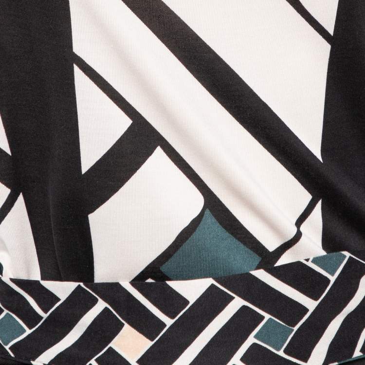 Pre Owned Diane von Furstenberg Multicolored Printed Silk Vanda Dress XL