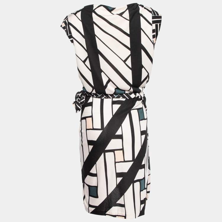 Pre Owned Diane von Furstenberg Multicolored Printed Silk Vanda Dress XL