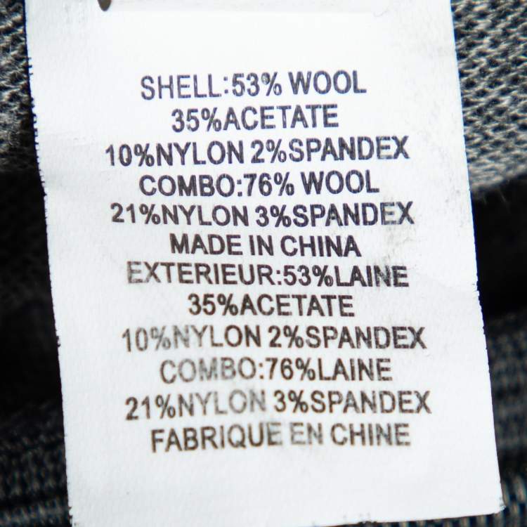 Pre Owned Diane Von Furstenberg Grey Patterned Wool Blend Martey Midi Skirt XL
