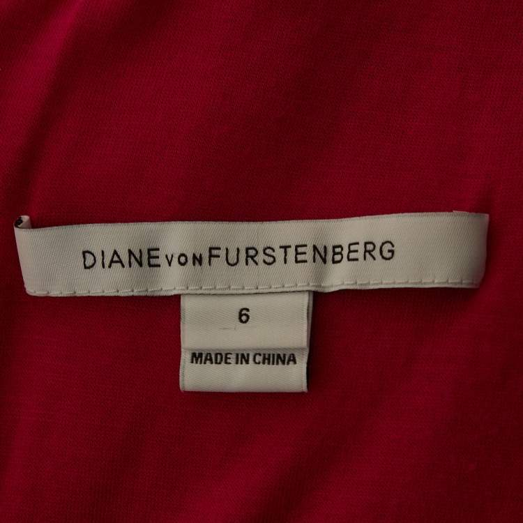 Pre Owned Diane Von Furstenburg Pink Floral Lace Sleeveless Mini Dress M