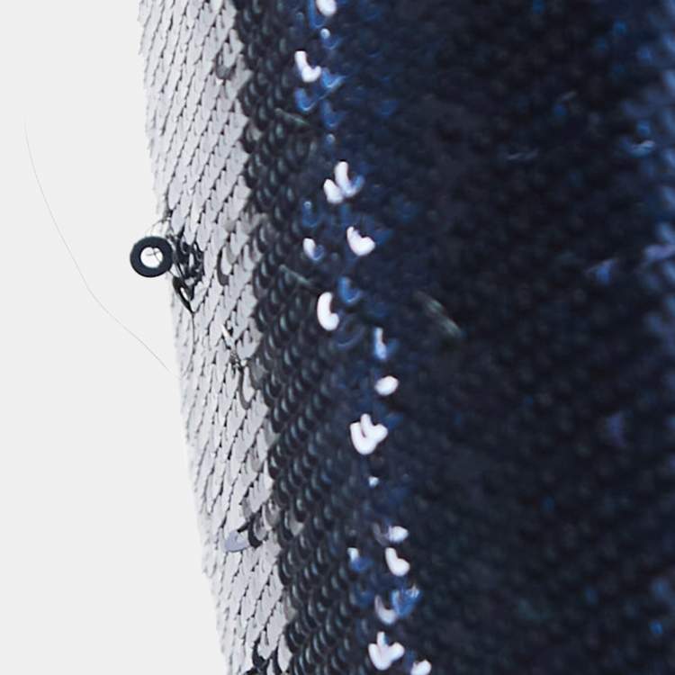 مملوكة مسبقًا Diane Von Furstenberg Blue Sequined Midi Dress S