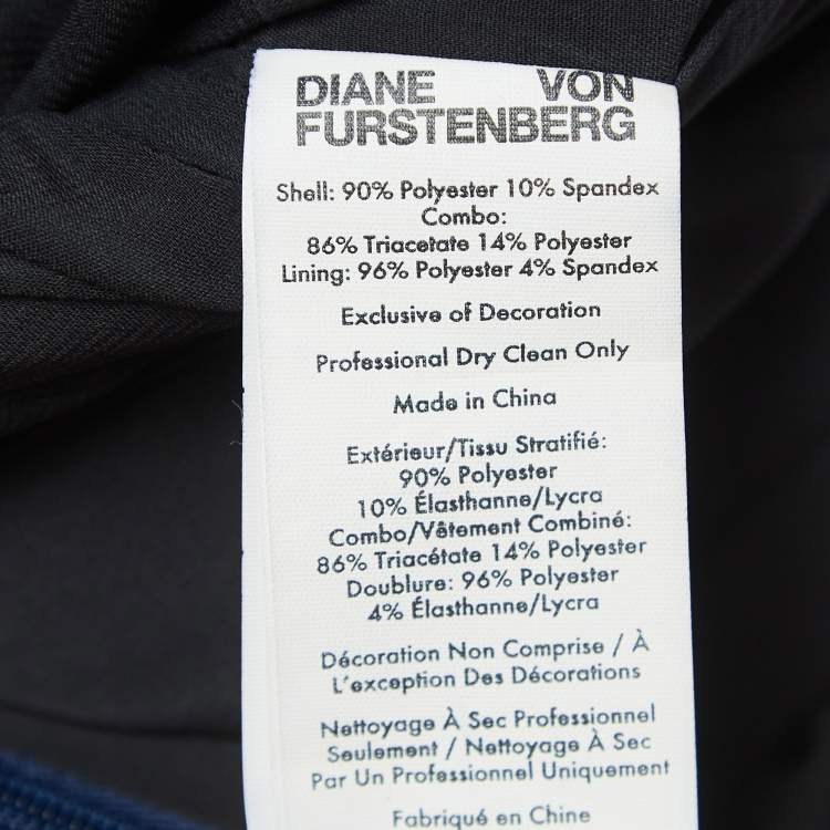 مملوكة مسبقًا Diane Von Furstenberg Blue Sequined Midi Dress S