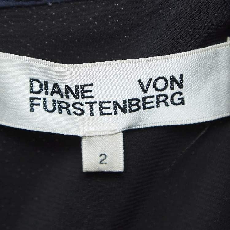 مملوكة مسبقًا Diane Von Furstenberg Blue Sequined Midi Dress S