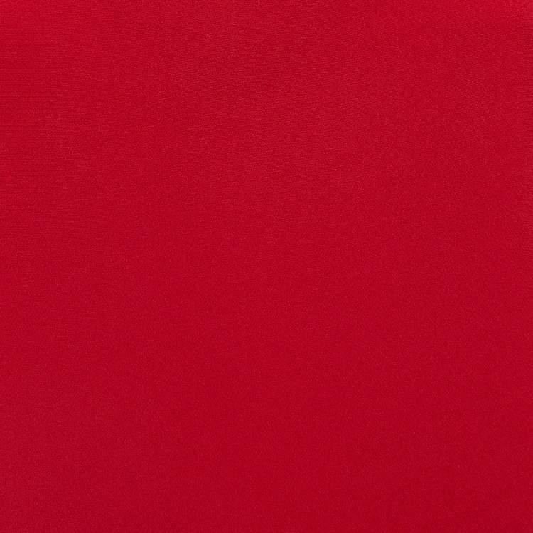 Pre Owned Diane Von Furstenberg Red Crepe V-Neck Mini Dress S